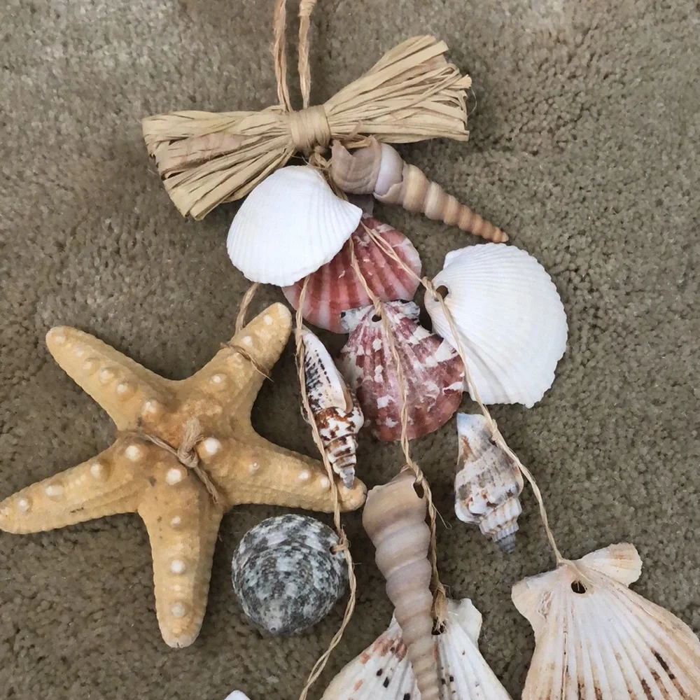 2 for $12! Seashell and raffia hanging doorway decor (set of 2) - Picture 3 of 14